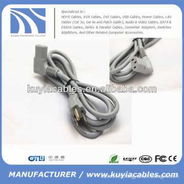 Full Copper US Plug 3pin ordinateur Câbles d&#39;alimentation CA 0.75mm * mm